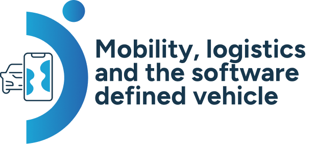 Mobility logistics and software defined vehicles sphere icon